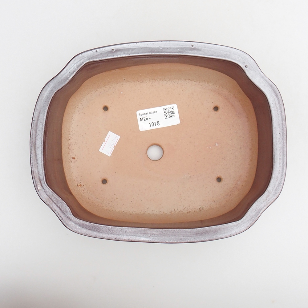 Keramická bonsai miska 22 x 16,5 x 7 cm, barva hnědá