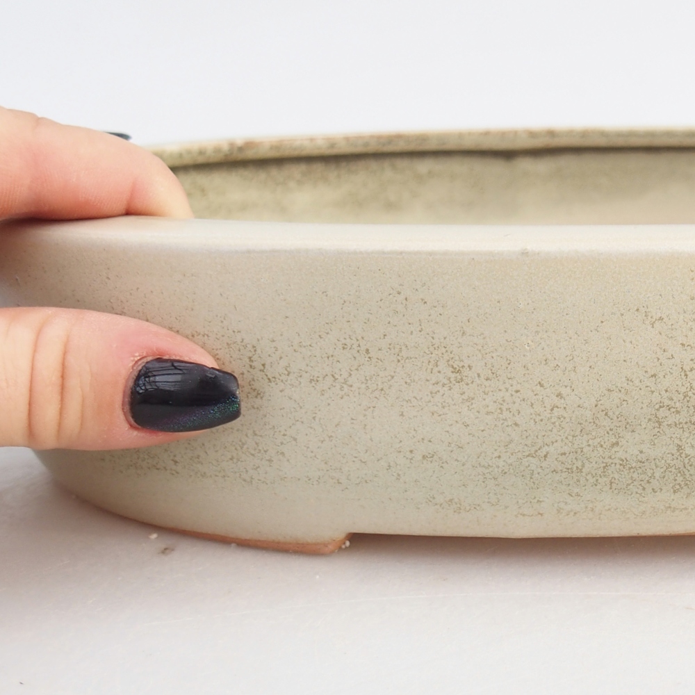 Keramická bonsai miska 27 x 21 x 5,5 cm, barva zelená