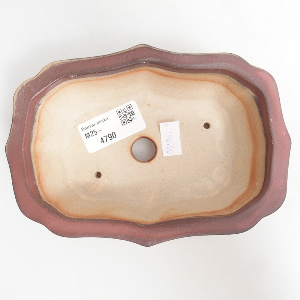 Keramická bonsai miska 15,5 x 11,5 x 4,5 cm, barva růžová