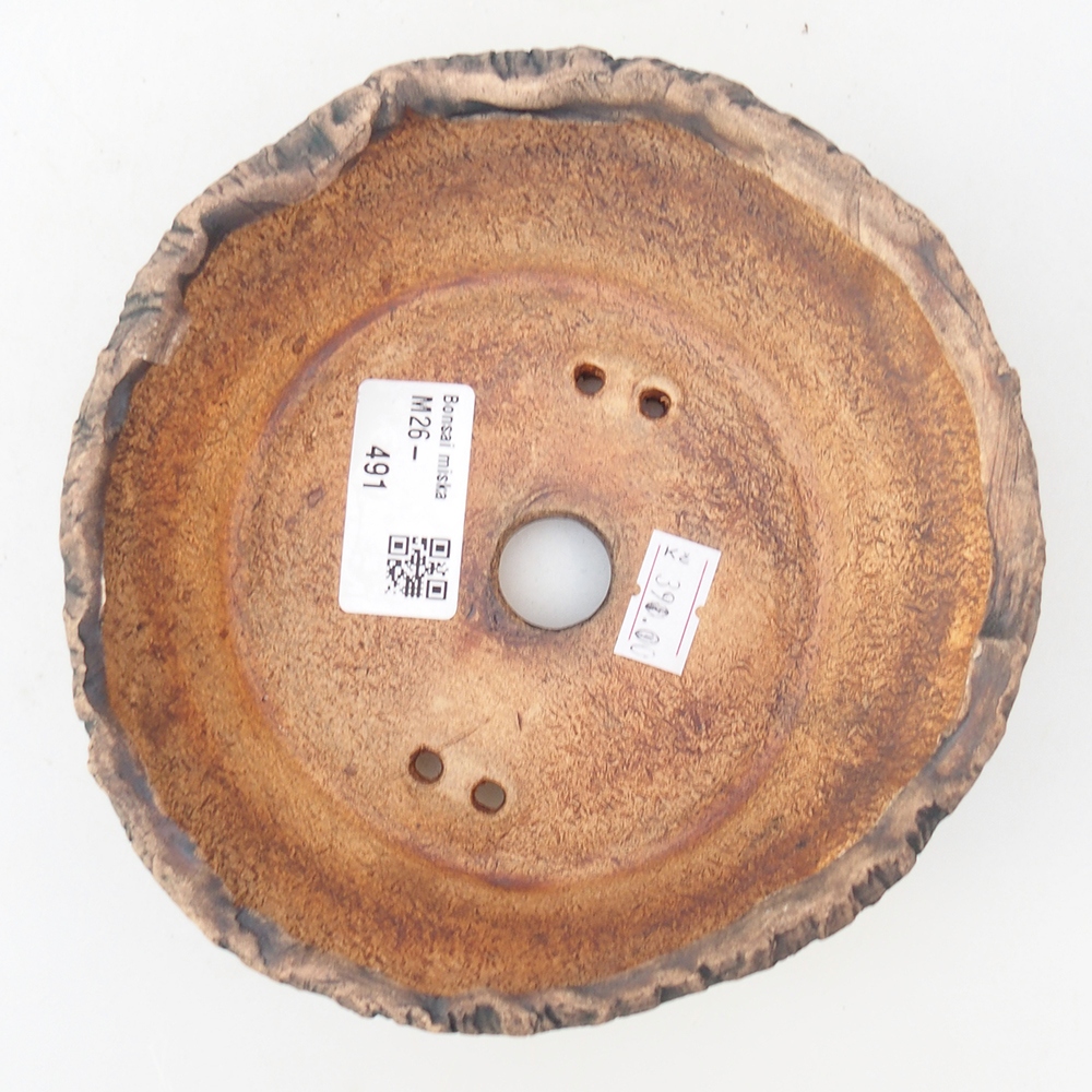 Keramická bonsai miska 14 x 14 x 5 cm, barva zelená