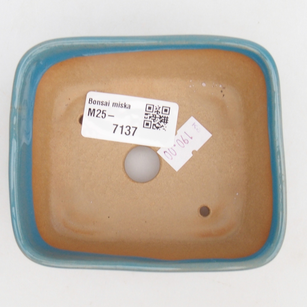 Keramická bonsai miska 10,5 x 8,5 x 4 cm, barva modrá