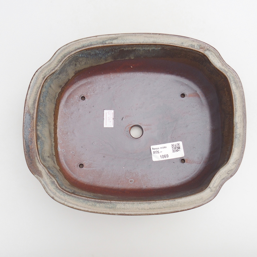 Keramická bonsai miska 24 x 19,5 x 7 cm, barva hnědá