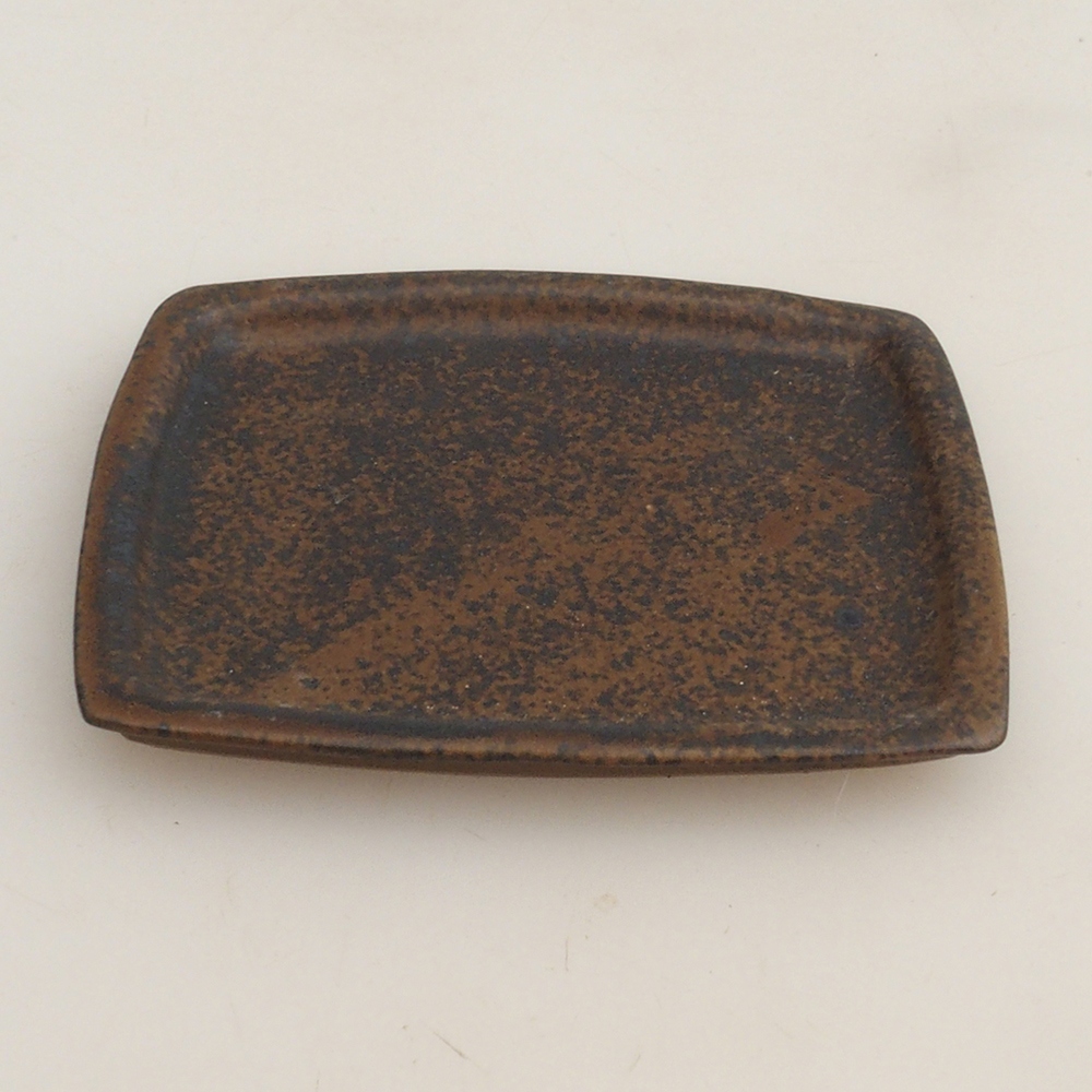 Keramická podmiska H11 - 11,5 x 9,5 x 1 cm  - hnědá