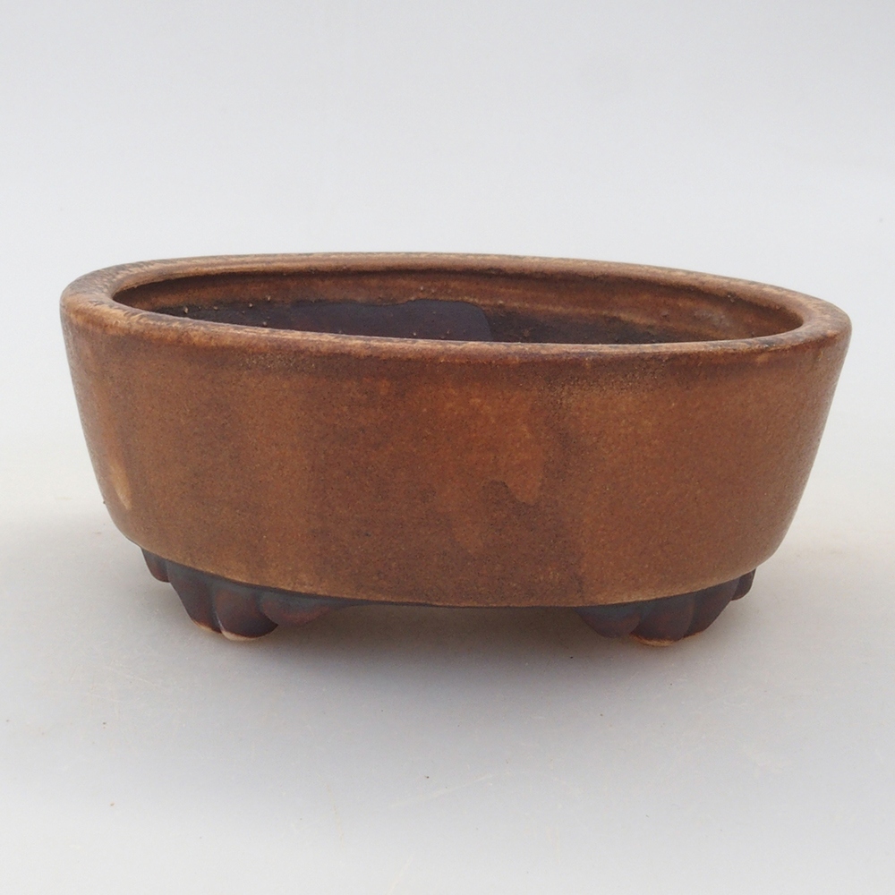 Keramická bonsai miska 9 x 8 x 3,5 cm, barva hnědá