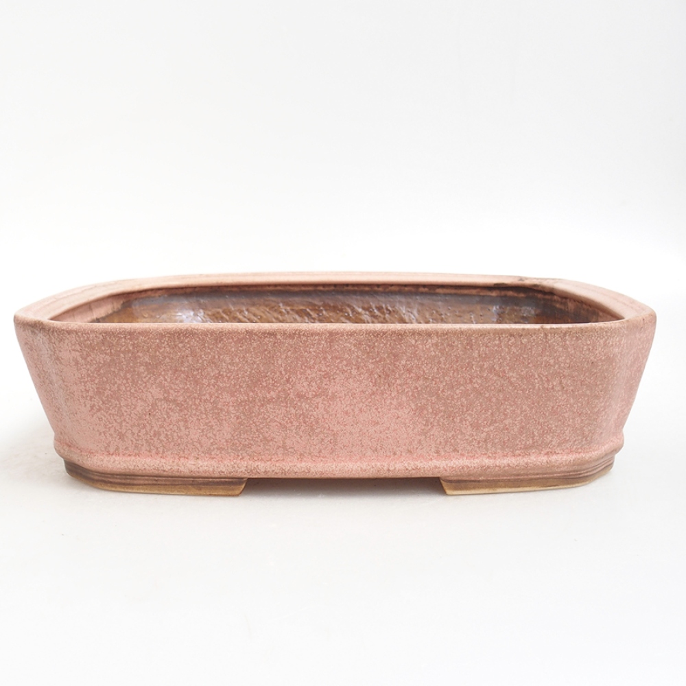 Keramická bonsai miska 24,5 x 21 x 6 cm, barva růžová