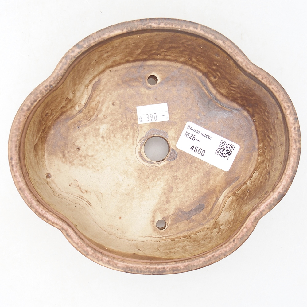 Keramická bonsai miska 17 x 15,5 x 5,5 cm, barva růžová