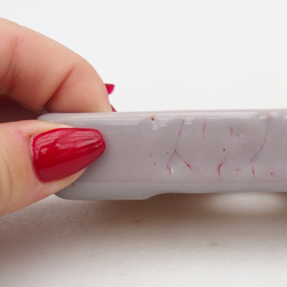 Keramická bonsai miska 10,5 x 7 x 2 cm, barva růžová