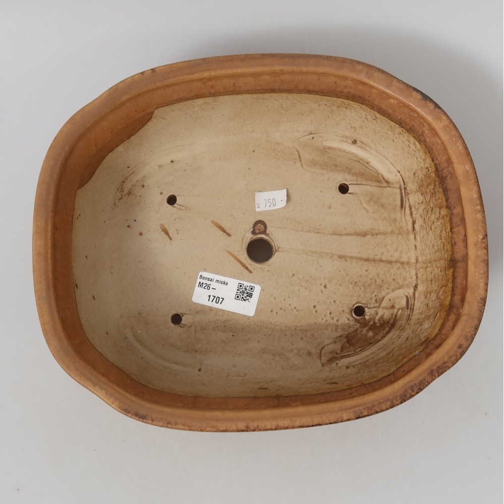 Keramická bonsai miska 25 x 21,5 x 7,5 cm, barva růžová
