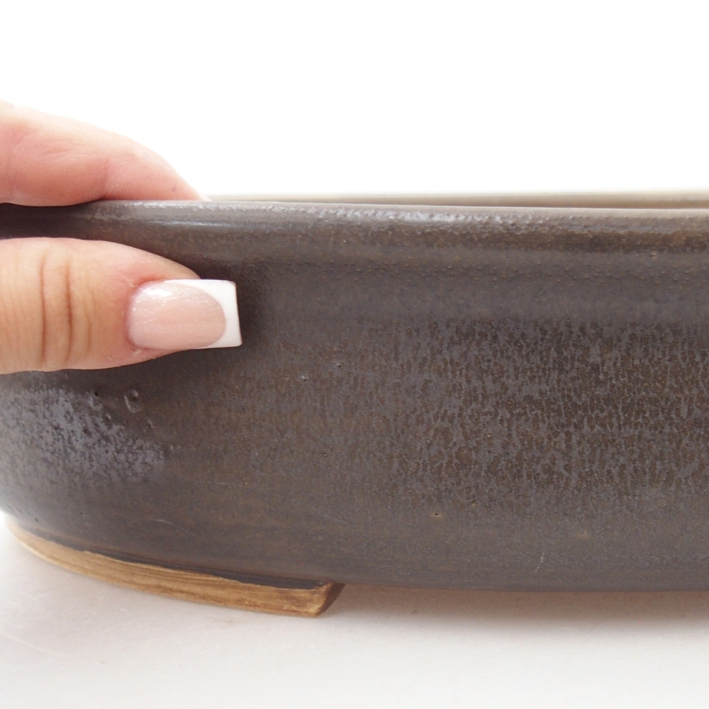 Keramická bonsai miska 32,5 x 28 x 7 cm, barva hnědá
