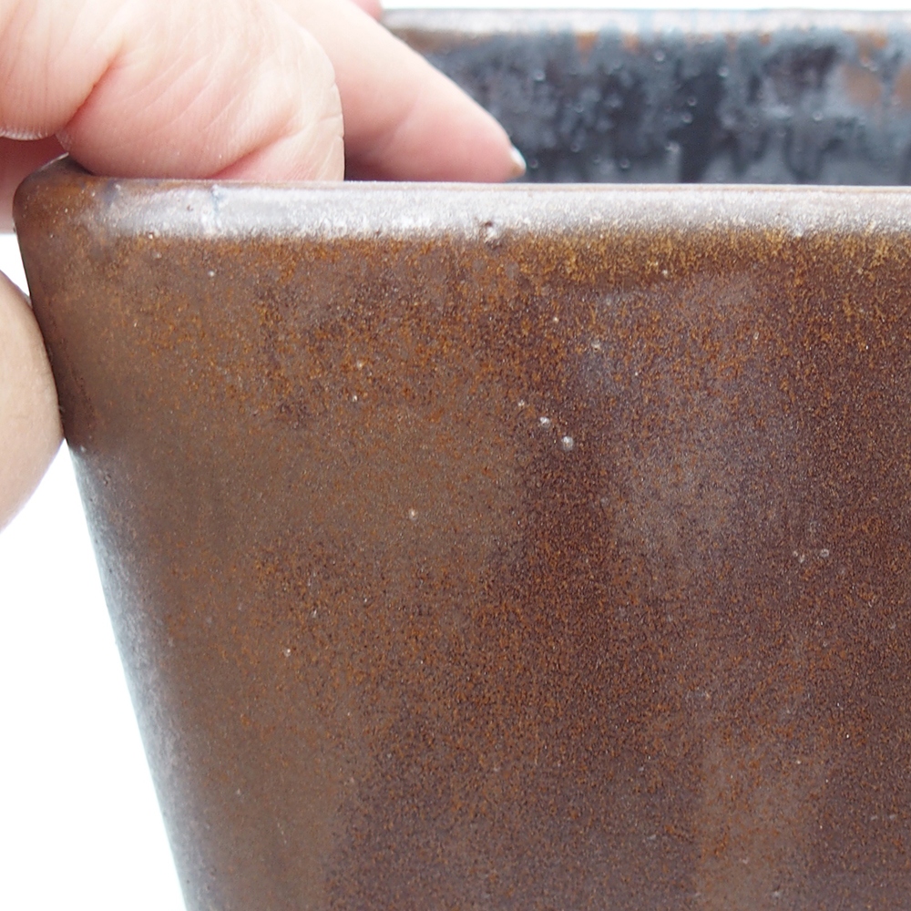 Keramická bonsai miska 13 x 13 x 13 cm, barva hnědá