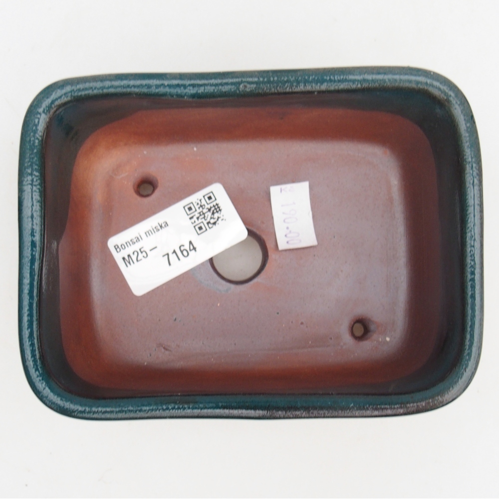 Keramická bonsai miska 12,5 x 10 x 5 cm, barva zelená