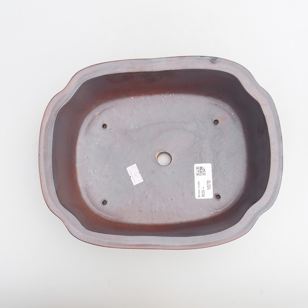 Keramická bonsai miska 24 x 19,5 x 7 cm, barva kovová