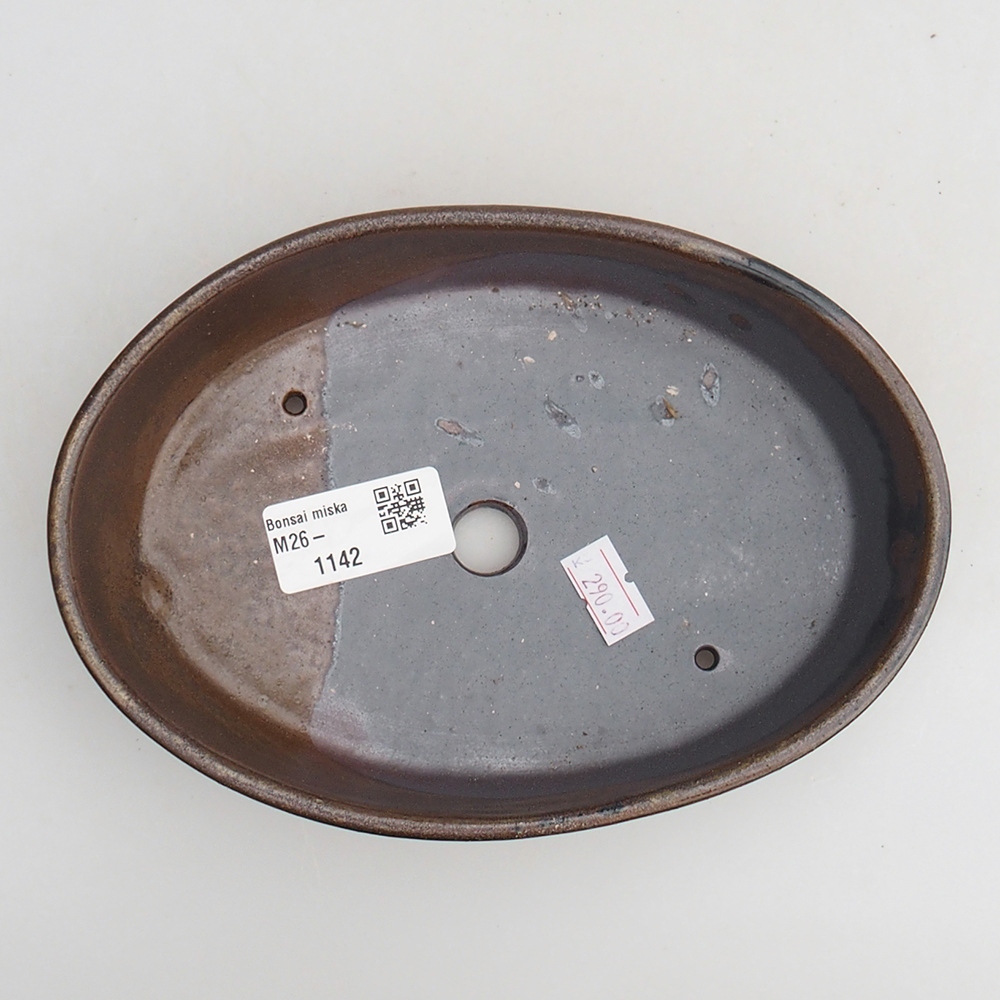 Keramická bonsai miska 18,5 x 13 x 4 cm, barva hnědá