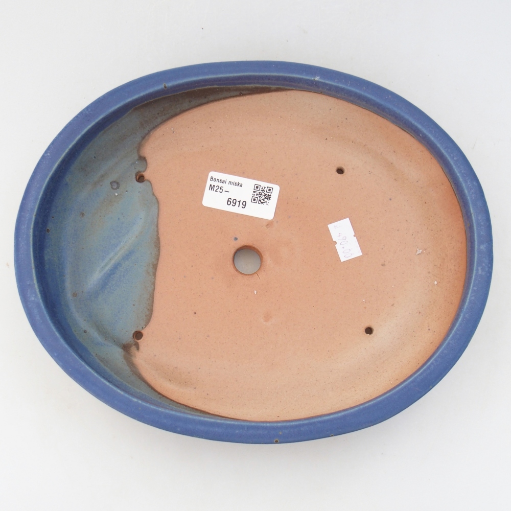 Keramická bonsai miska 24 x 19,5 x 4 cm, barva modrá