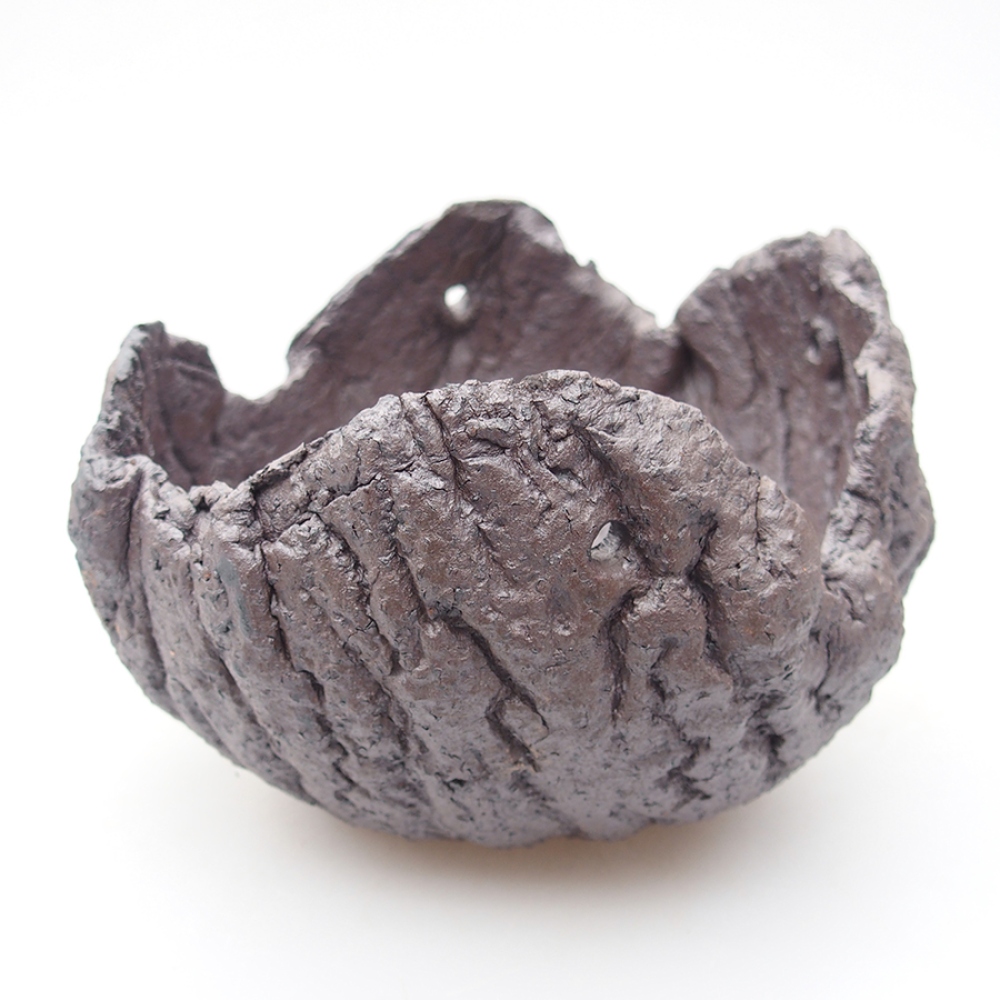 Keramická Skořápka  14 x 13 x 9,5 cm , barva kovová