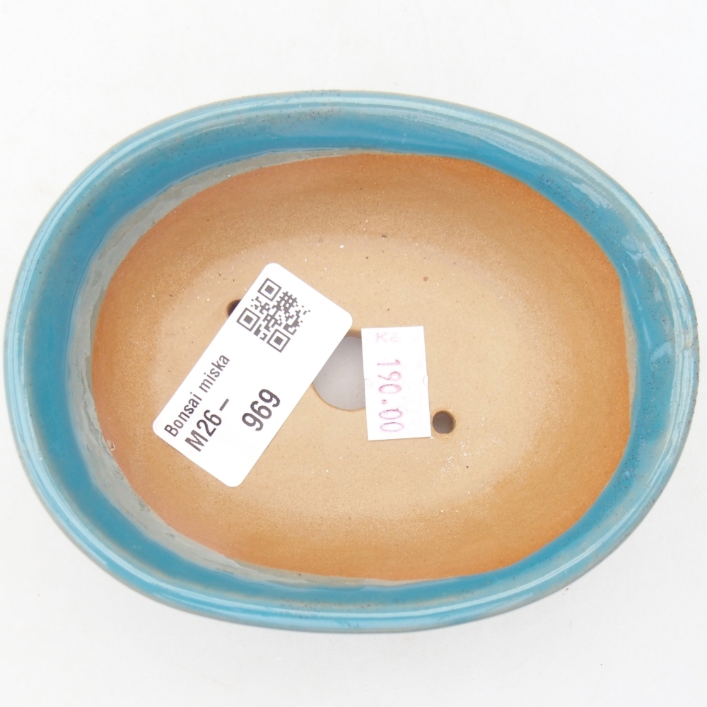 Keramická bonsai miska 11 x 8,5 x 4 cm, barva modrá