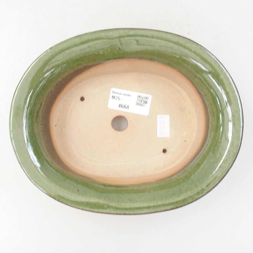 Keramická bonsai miska 19,5 x 15,5 x 6,5 cm, barva zelená