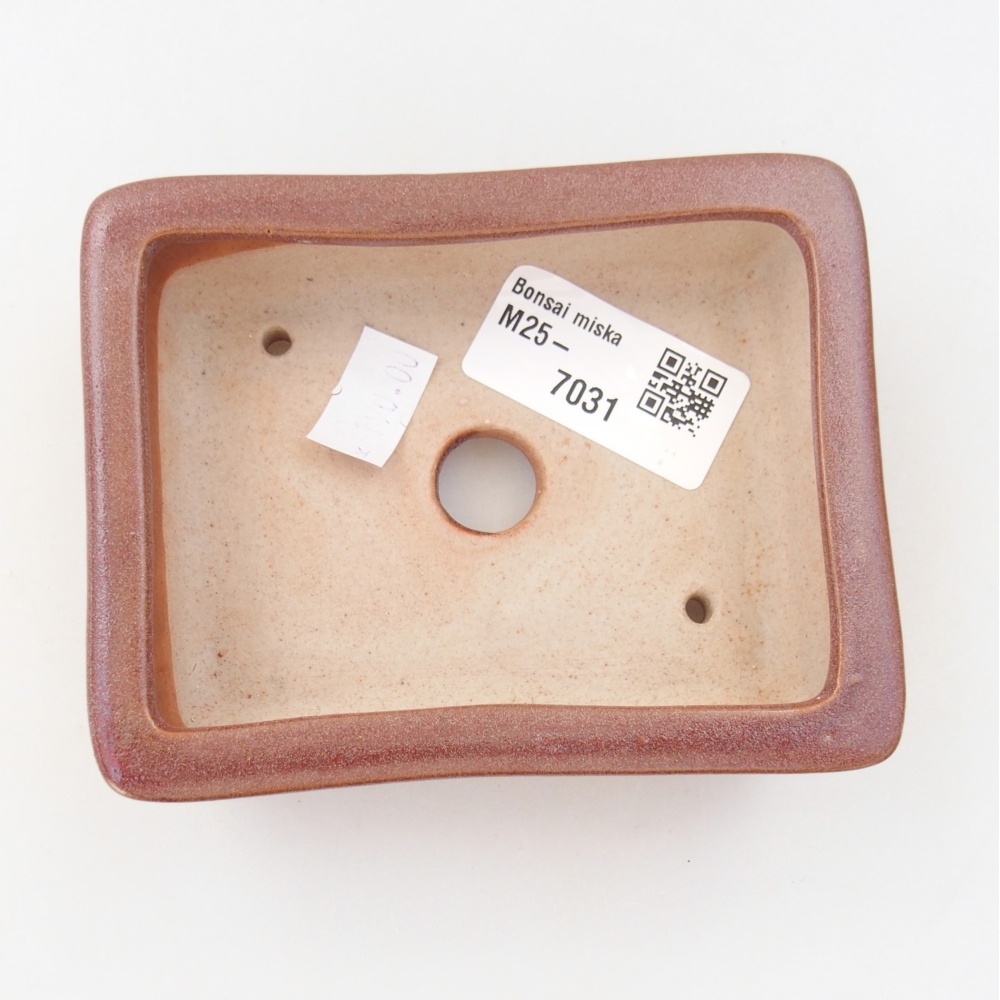 Keramická bonsai miska 11 x 8,5 x 3,5 cm, barva vínová