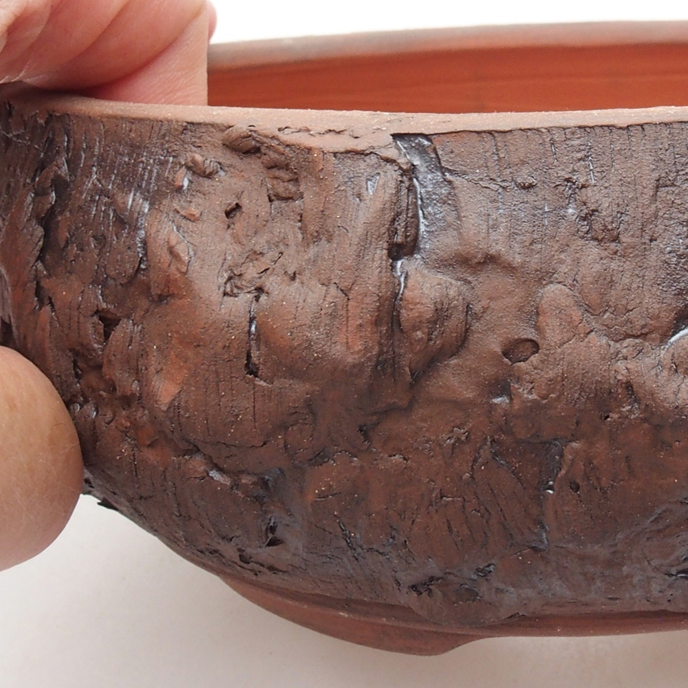 Keramická bonsai miska 14,5 x 14,5 x 6 cm, barva hnědá