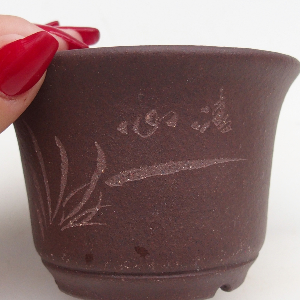 Keramická bonsai miska 9,5 x 9,5 x 6,5 cm, barva hnědá