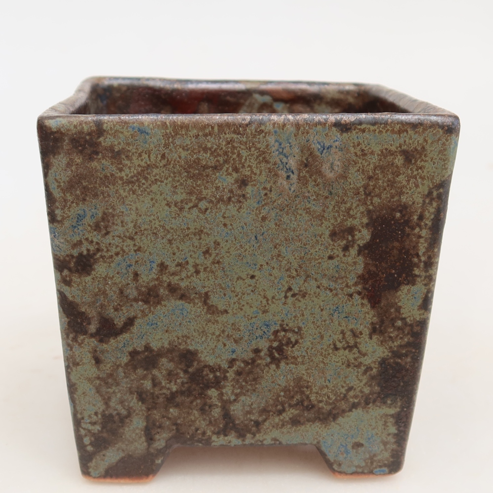 Keramická bonsai miska 8,5 x 8,5 x 9 cm, barva hnědá