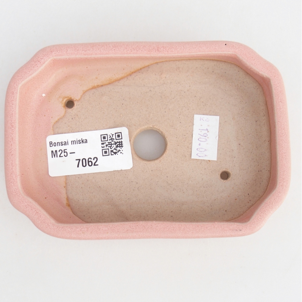 Keramická bonsai miska 12,5 x 9 x 3 cm, barva růžová