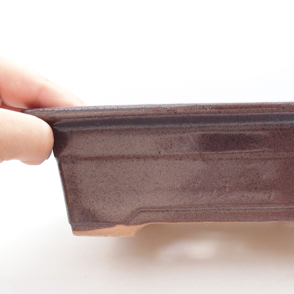 Keramická bonsai miska 18,5 x 13 x 6,5 cm, barva hnědá