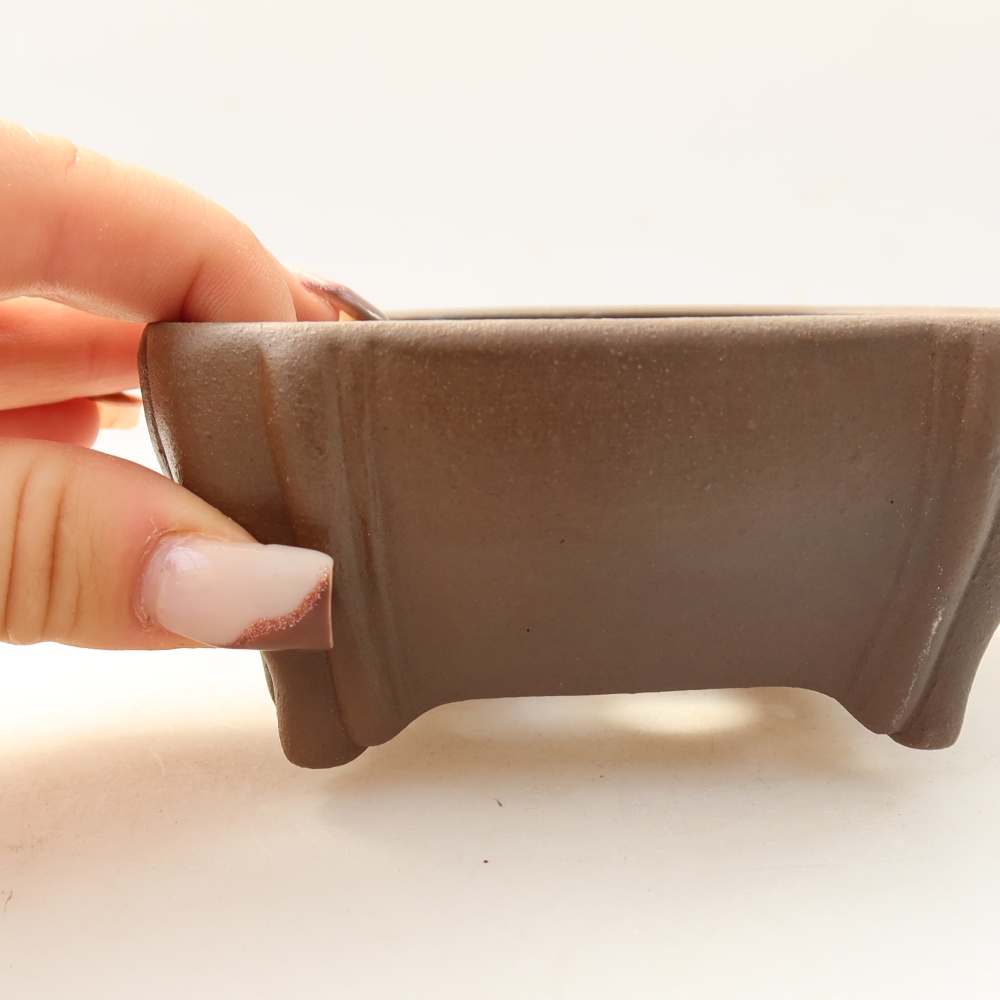 Keramická bonsai miska 10 x 10 x 5 cm, barva hnědá