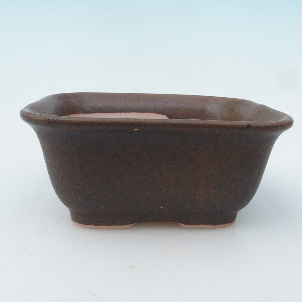 Bonsai miska + podmiska H37 - 14,5x13x6,5 cm. - hnědá