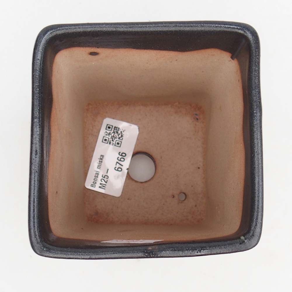 Keramická bonsai miska 8,5 x 8,5  x 11,5 cm, barva šedá