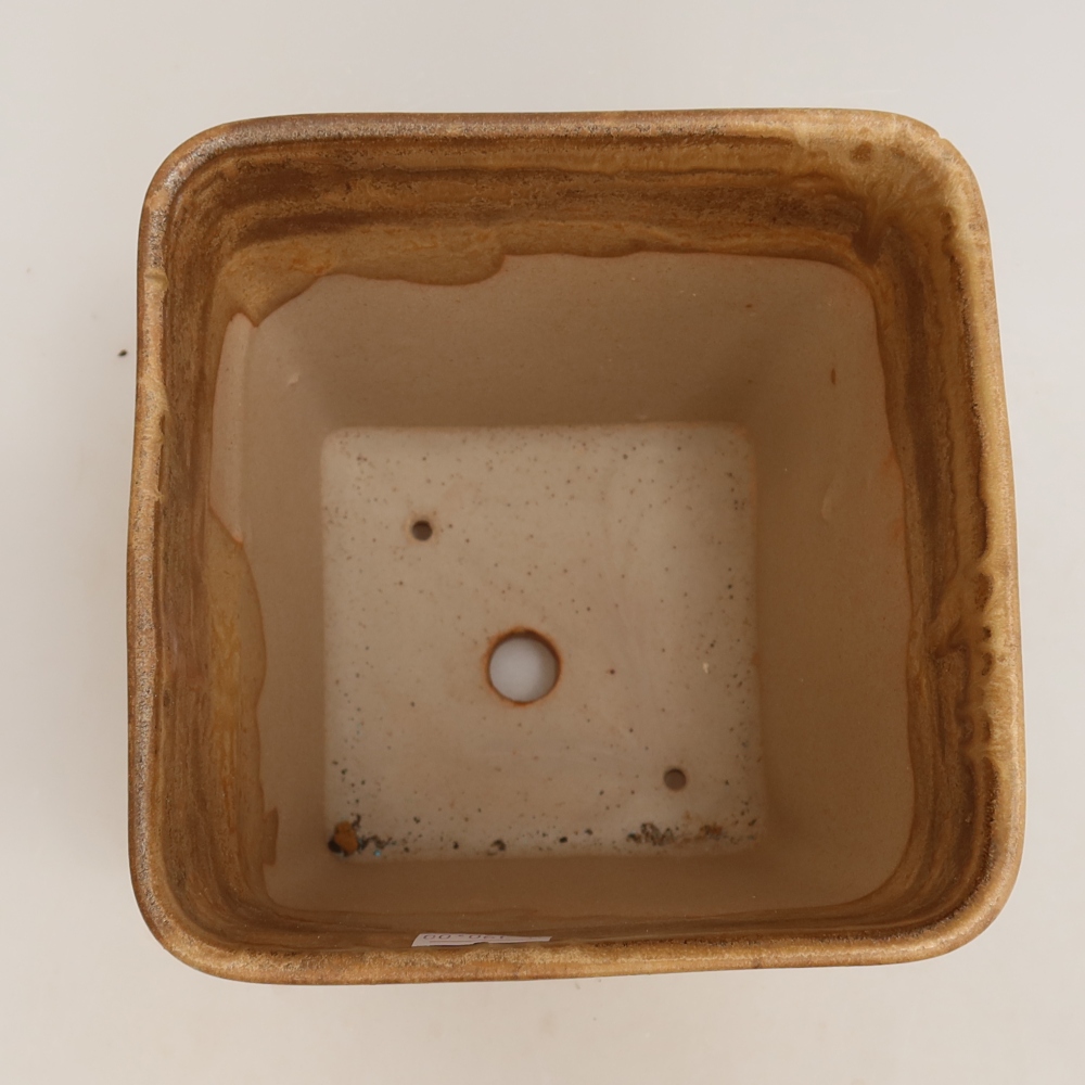 Keramická bonsai miska 13,5 x 13,5 x 15 cm, barva béžová