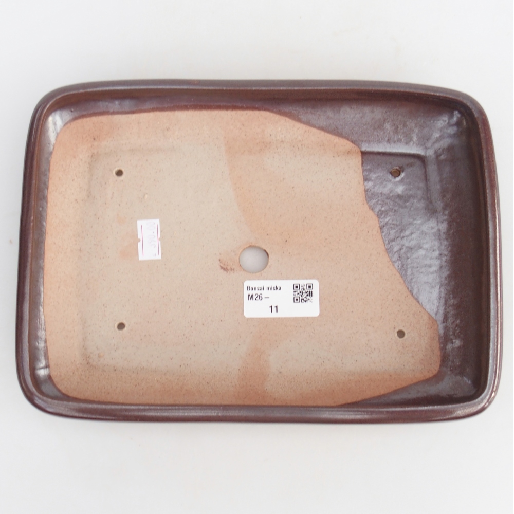 Keramická bonsai miska 24 x 17,5 x 4 cm, barva hnědá