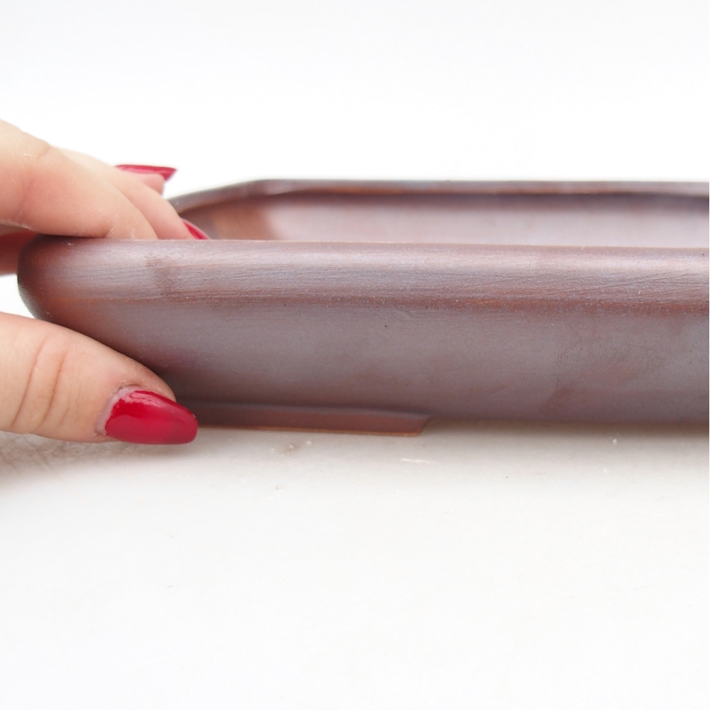 Keramická bonsai miska 24 x 17,5 x 4 cm, barva kovová