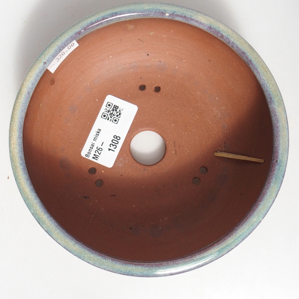 Keramická bonsai miska 14,5 x 14,5 x 5 cm, barva zelená