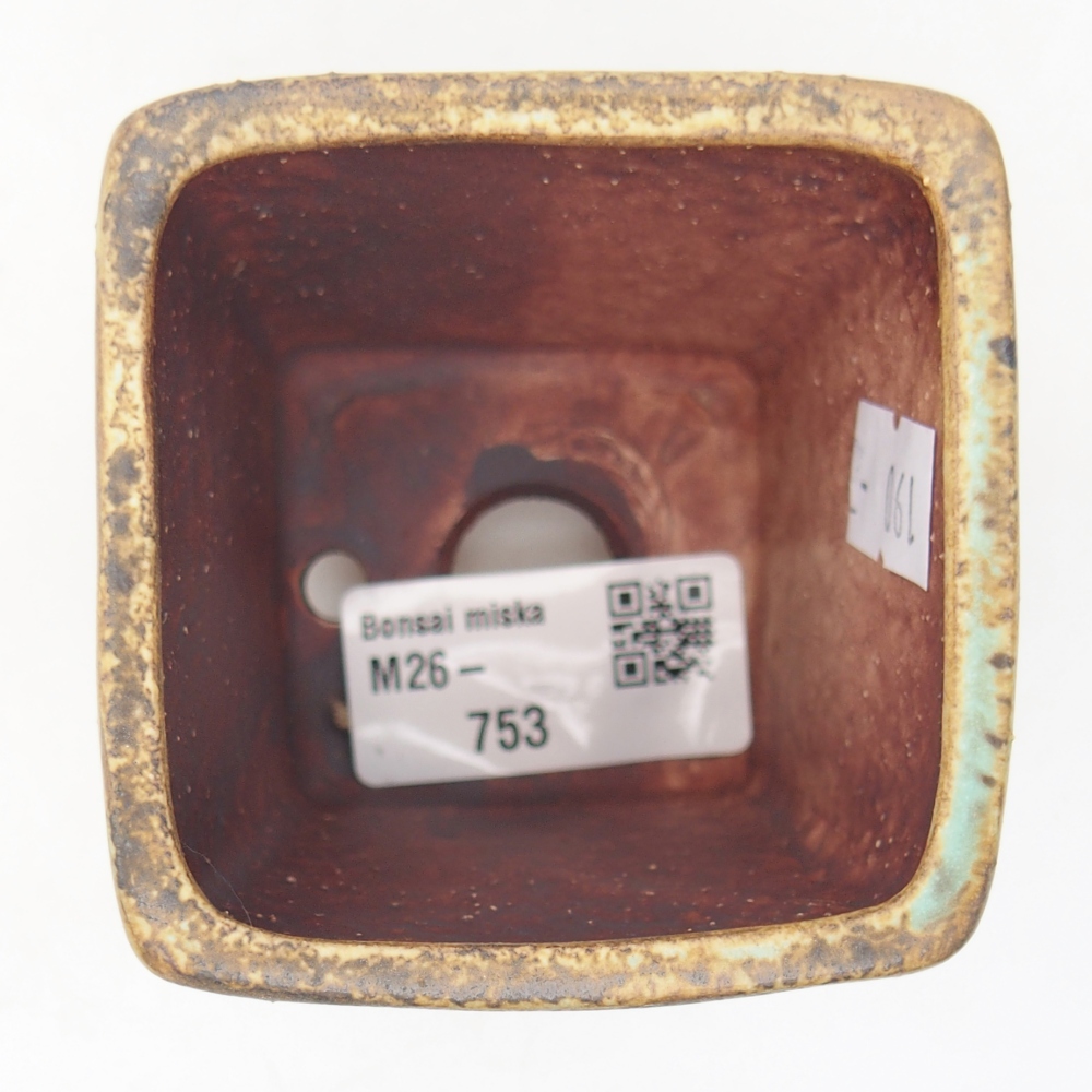 Keramická bonsai miska 6,5 x 6,5 x 7 cm, barva zelená