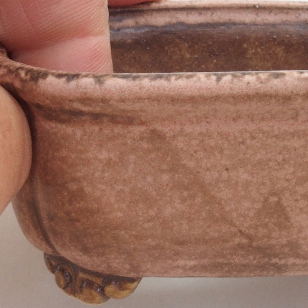 Keramická bonsai miska 7,5 x 7,5 x 3,5 cm, barva růžová