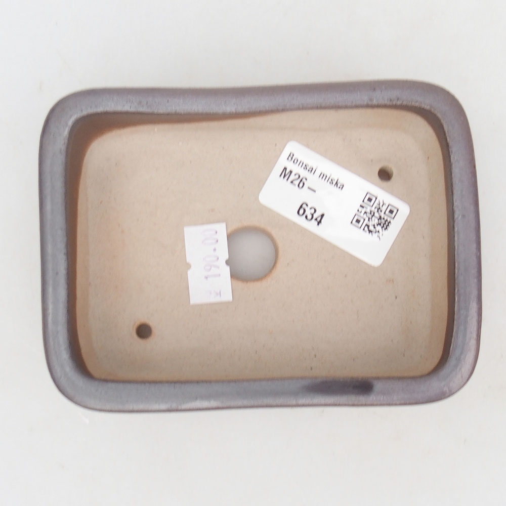 Keramická bonsai miska 11,5 x 8,5 x 3 cm, barva kovová