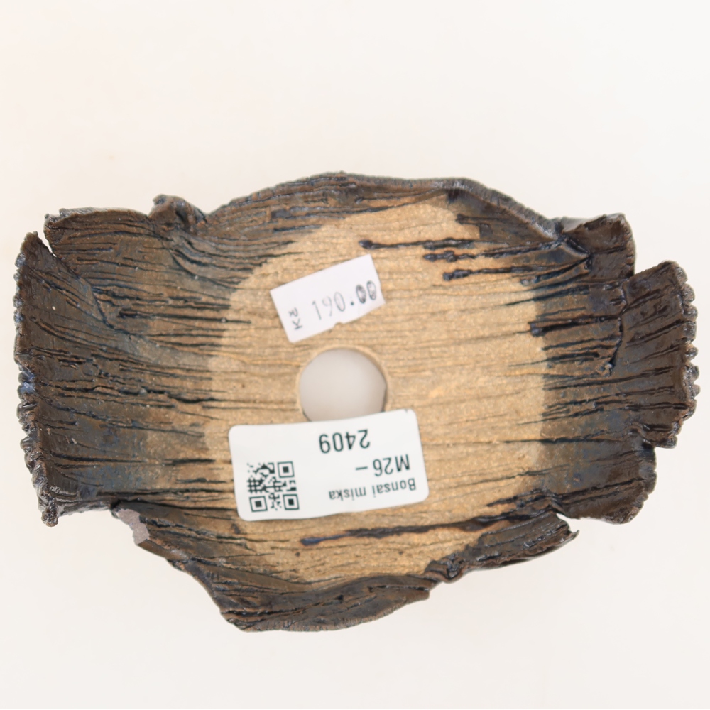Keramická Skořápka  11 x 8,5 x 6,5 cm , barva černozelená