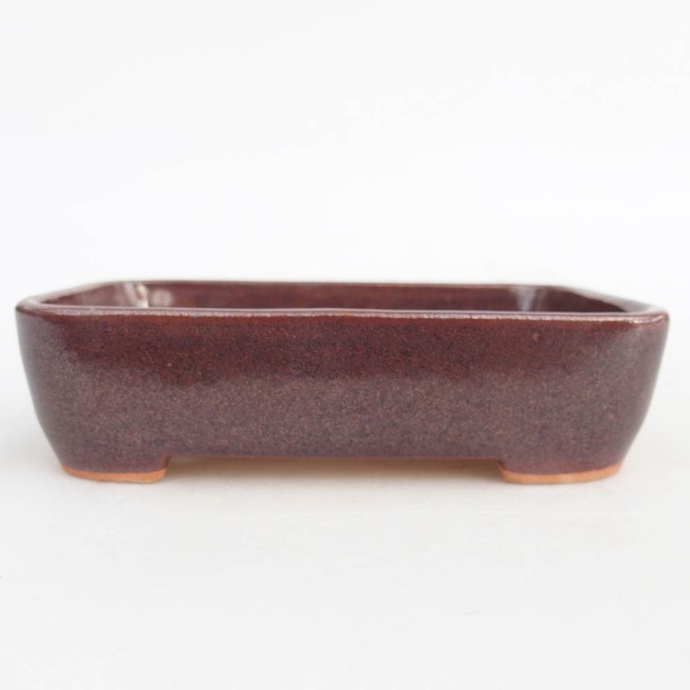 Keramická bonsai miska 12,5 x 9,5 x 3,5 cm, barva hnědá