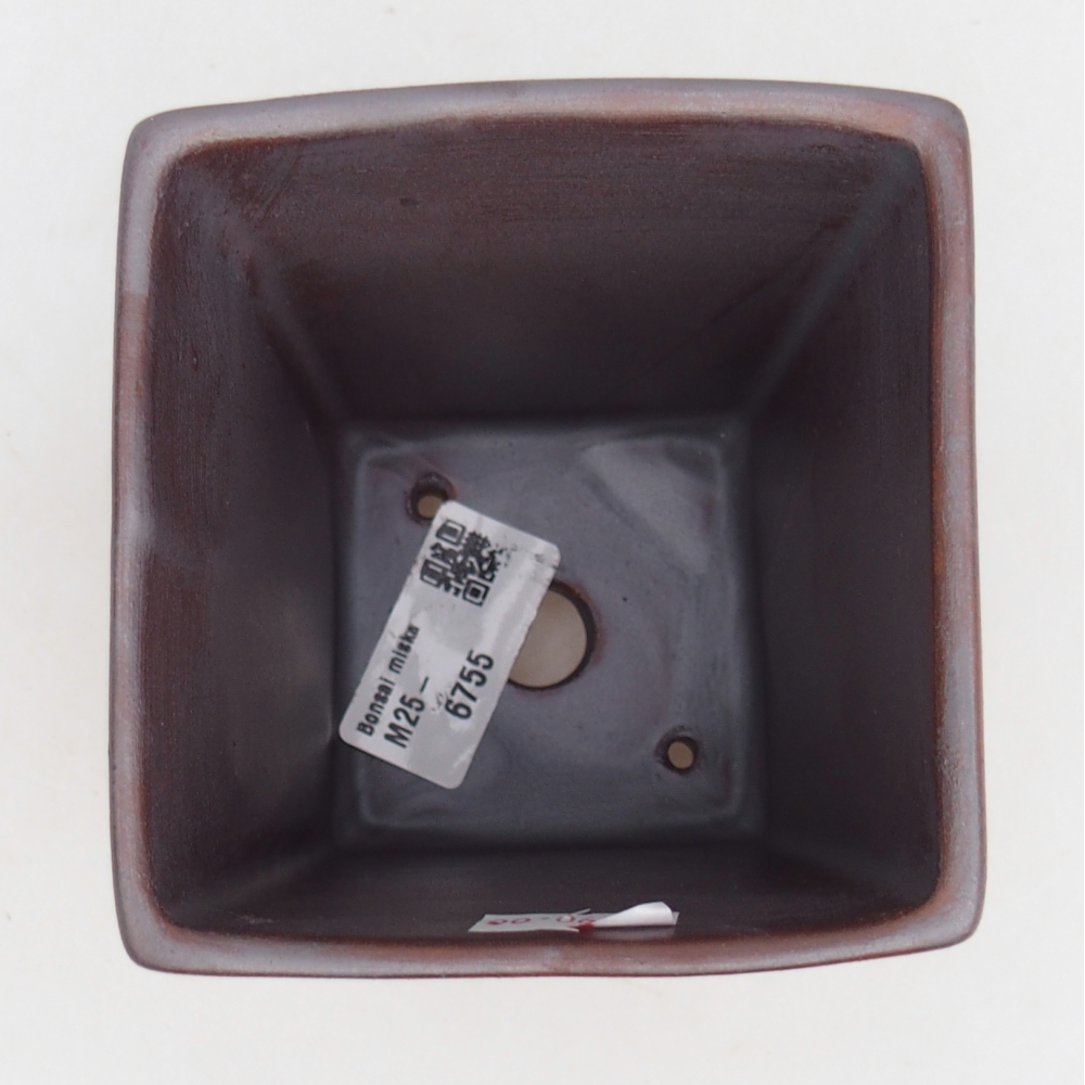Keramická bonsai miska 9 x 9 x 12,5 cm, barva kovová