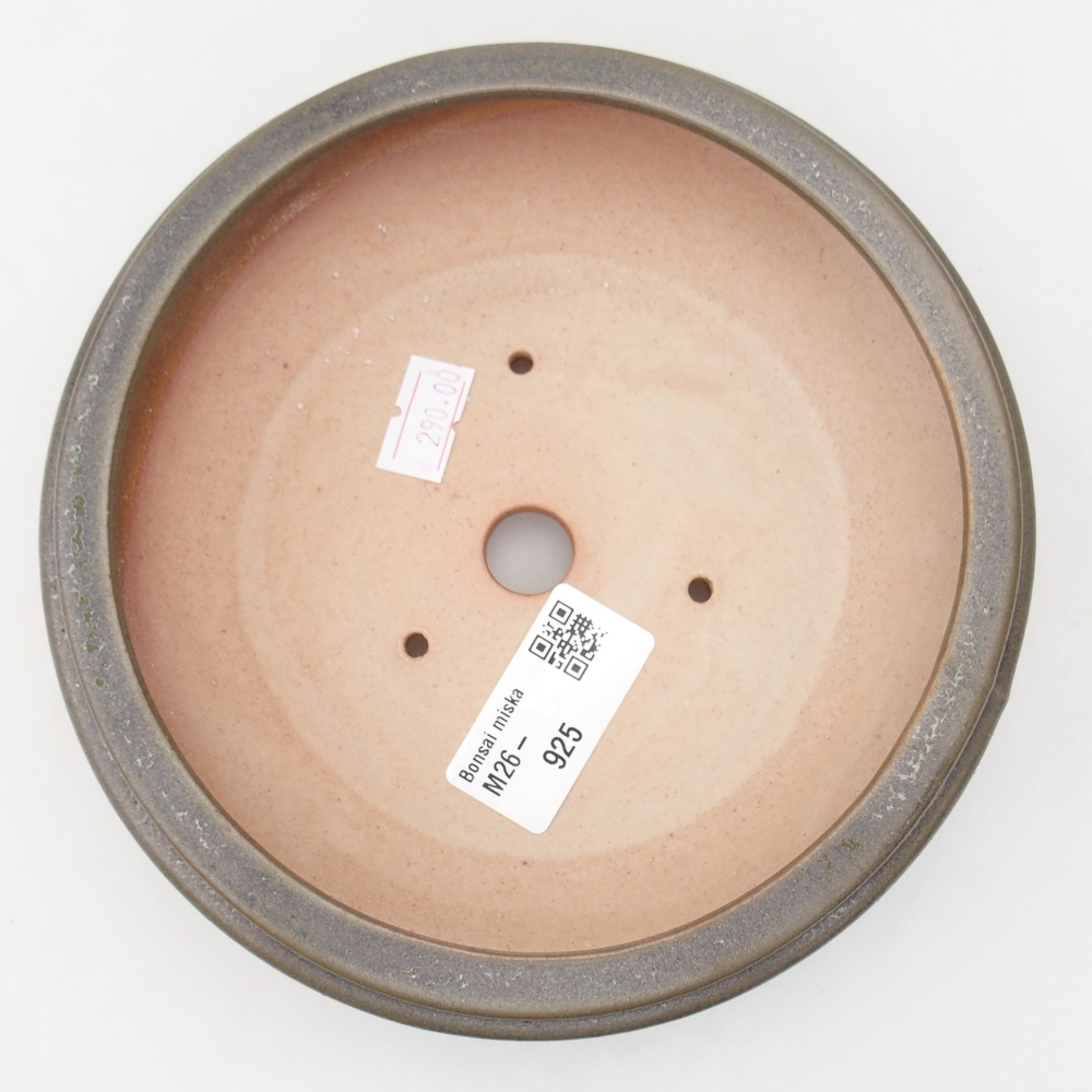 Keramická bonsai miska 16 x 16 x 4,5 cm, barva zelenošedá