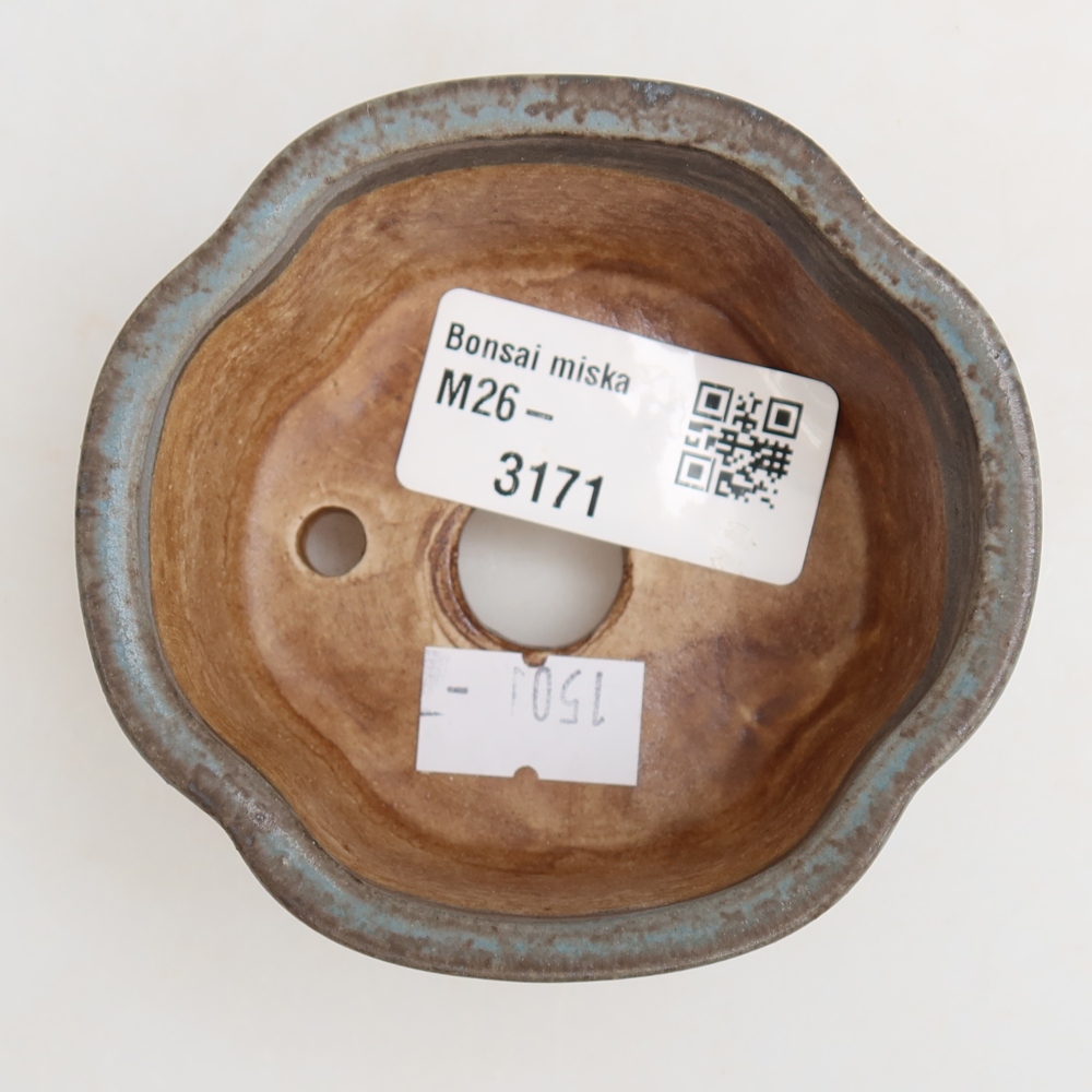 Keramická bonsai miska 8 x 7,5 x 3,5 cm, barva modrá
