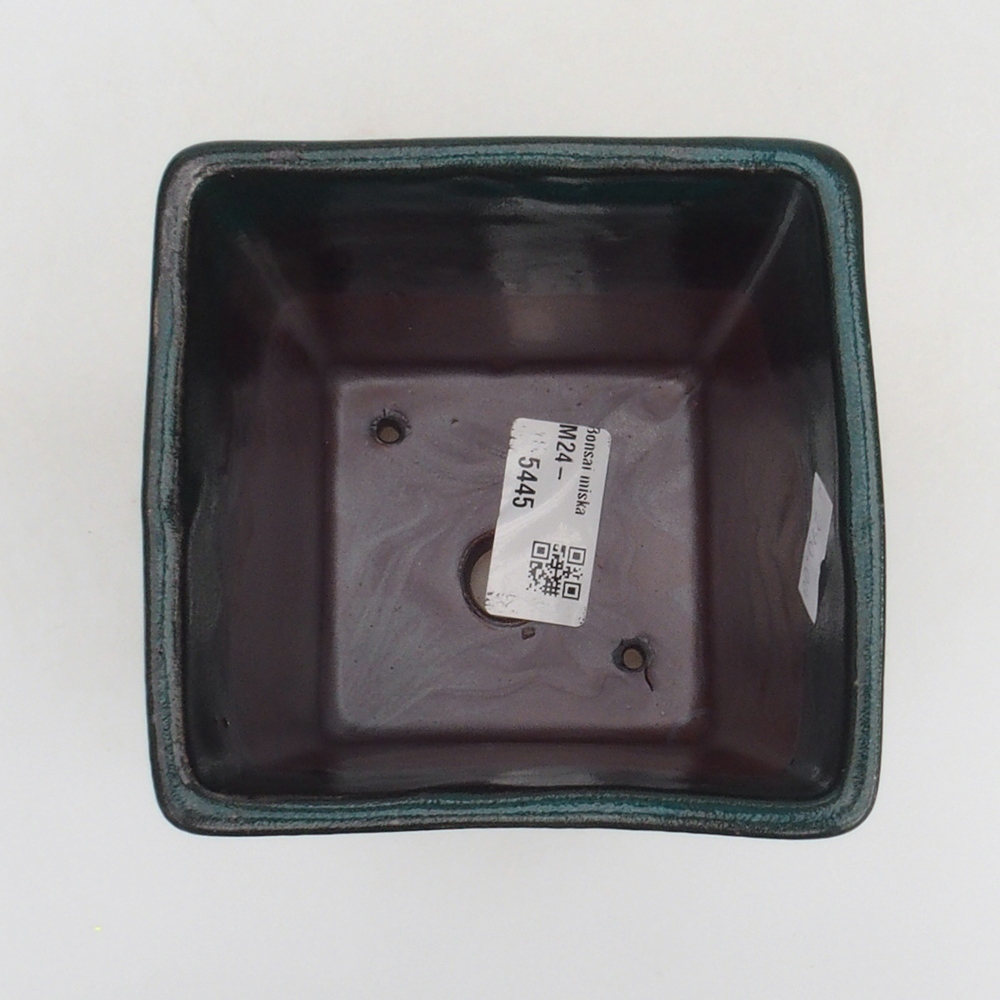 Keramická bonsai miska 10,5 x 10,5 x 10,5 cm, barva zelená