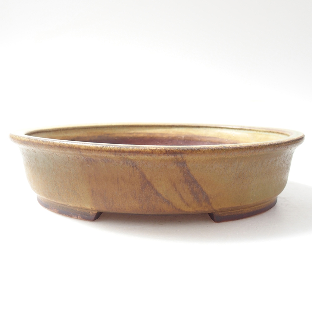 Keramická bonsai miska 21 x 19 x 5 cm, barva zelená