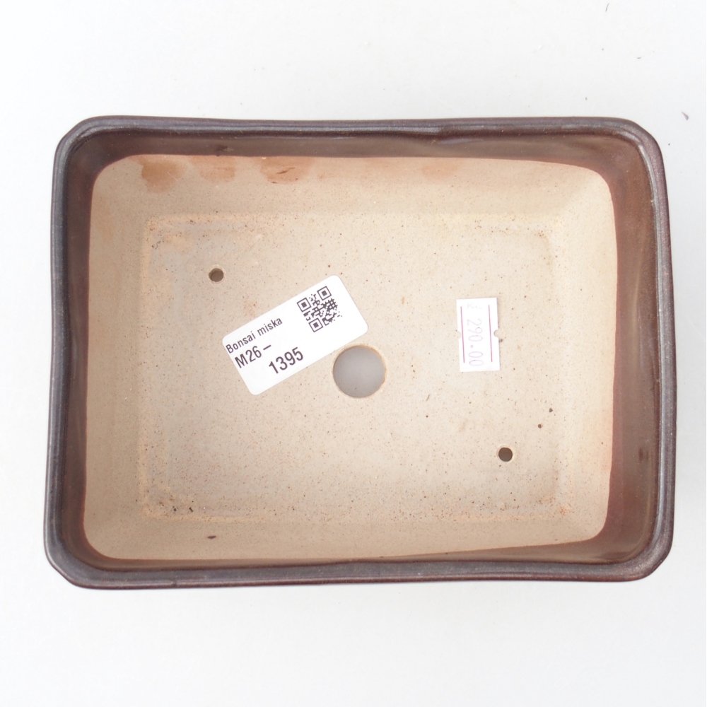 Keramická bonsai miska 15,5 x 11,5 x 6 cm, barva hnědá