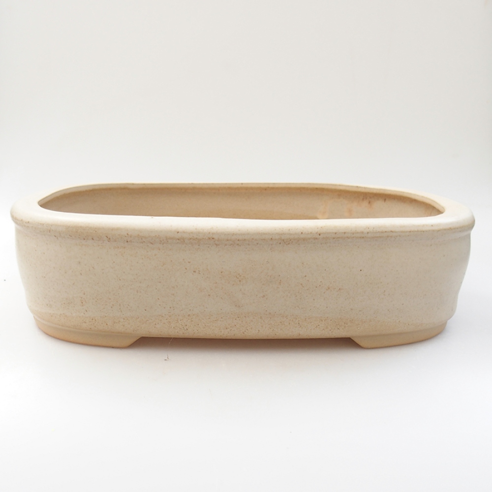 Keramická bonsai miska 31,5 x 26 x 8 cm, barva béžová