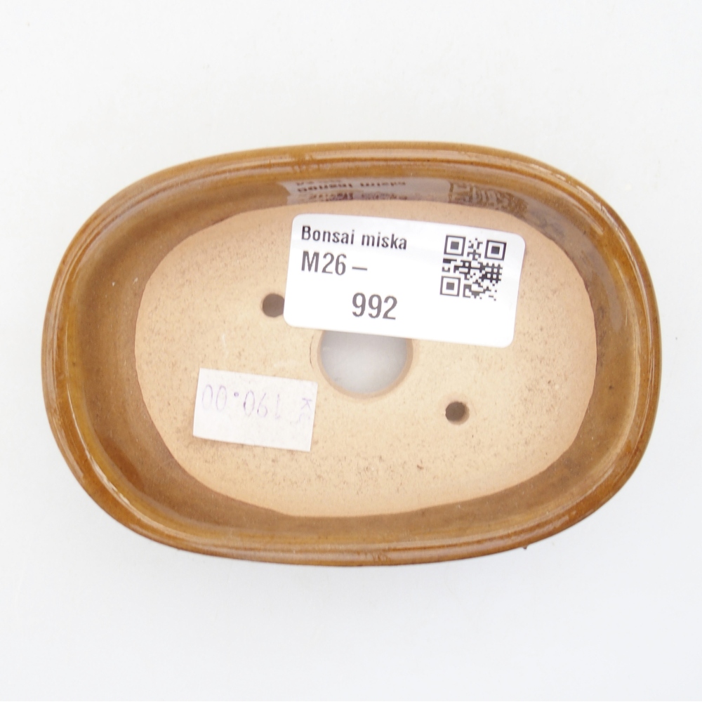 Keramická bonsai miska 9 x 6,5 x 2,5 cm, barva hnědá