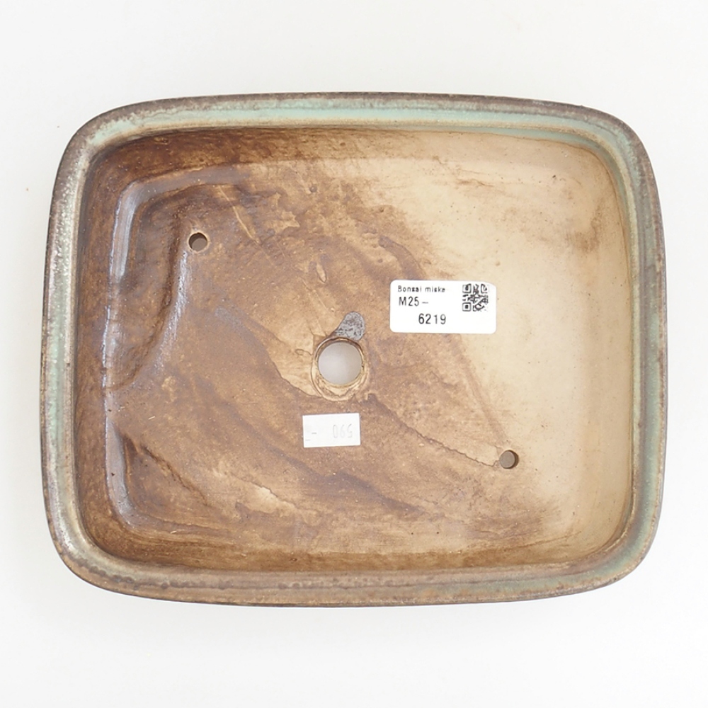 Keramická bonsai miska 21,5 x 17,5 x 5,5 cm, barva hnědá