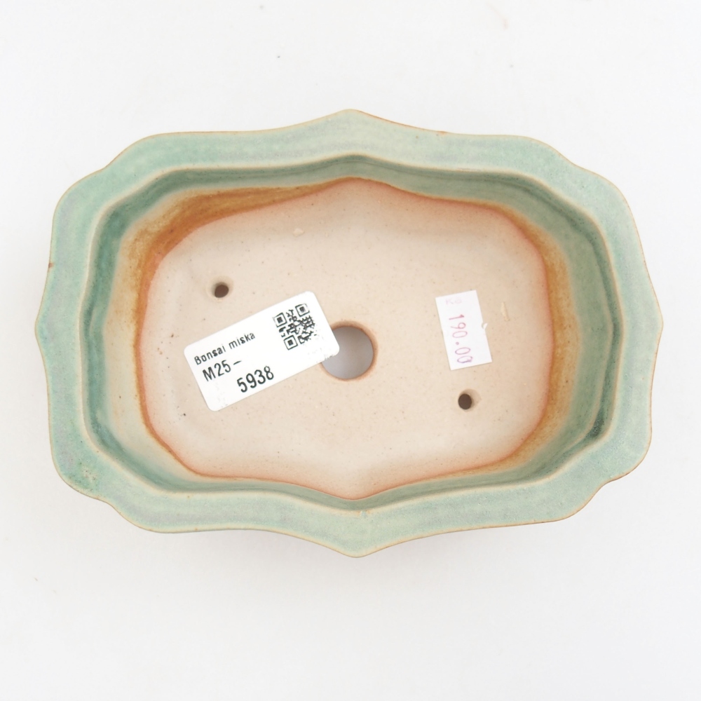 Keramická bonsai miska 15,5 x 11 x 4,5 cm, barva zelená