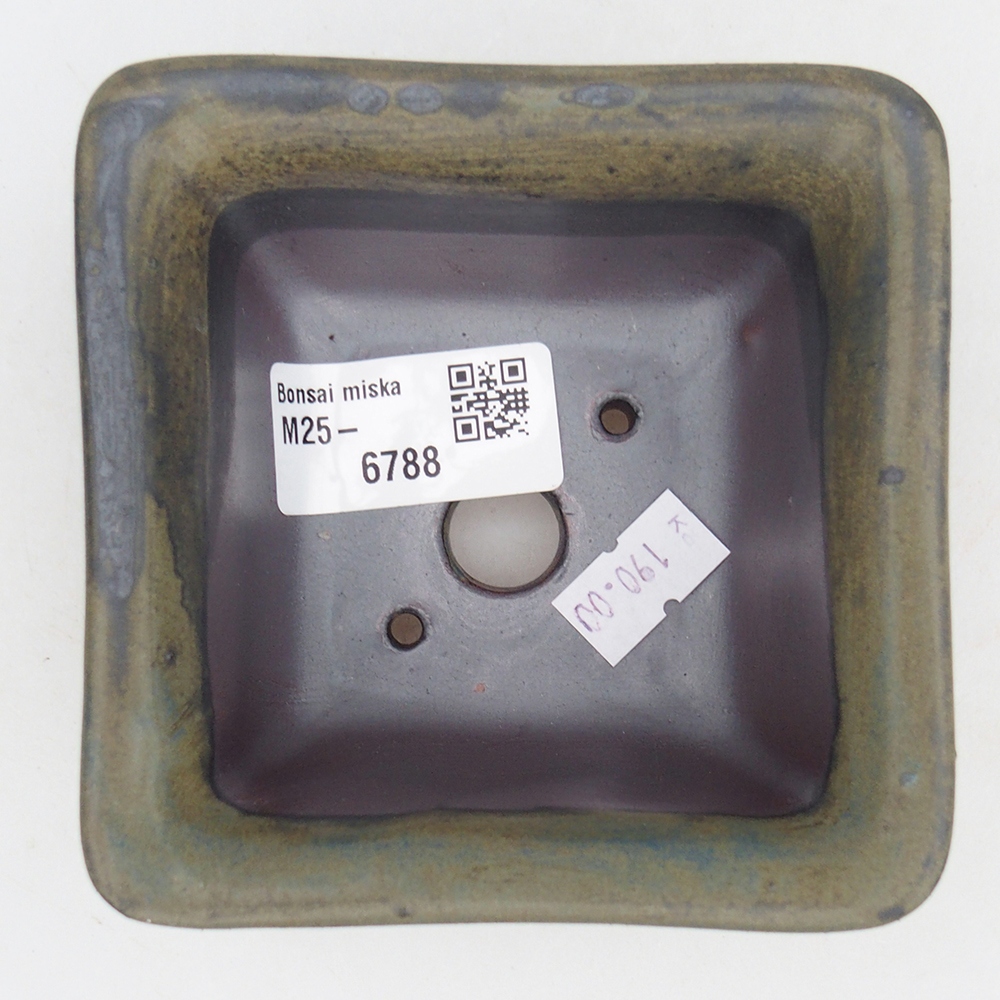 Keramická bonsai miska 10 x 10  x 6 cm, barva vínová